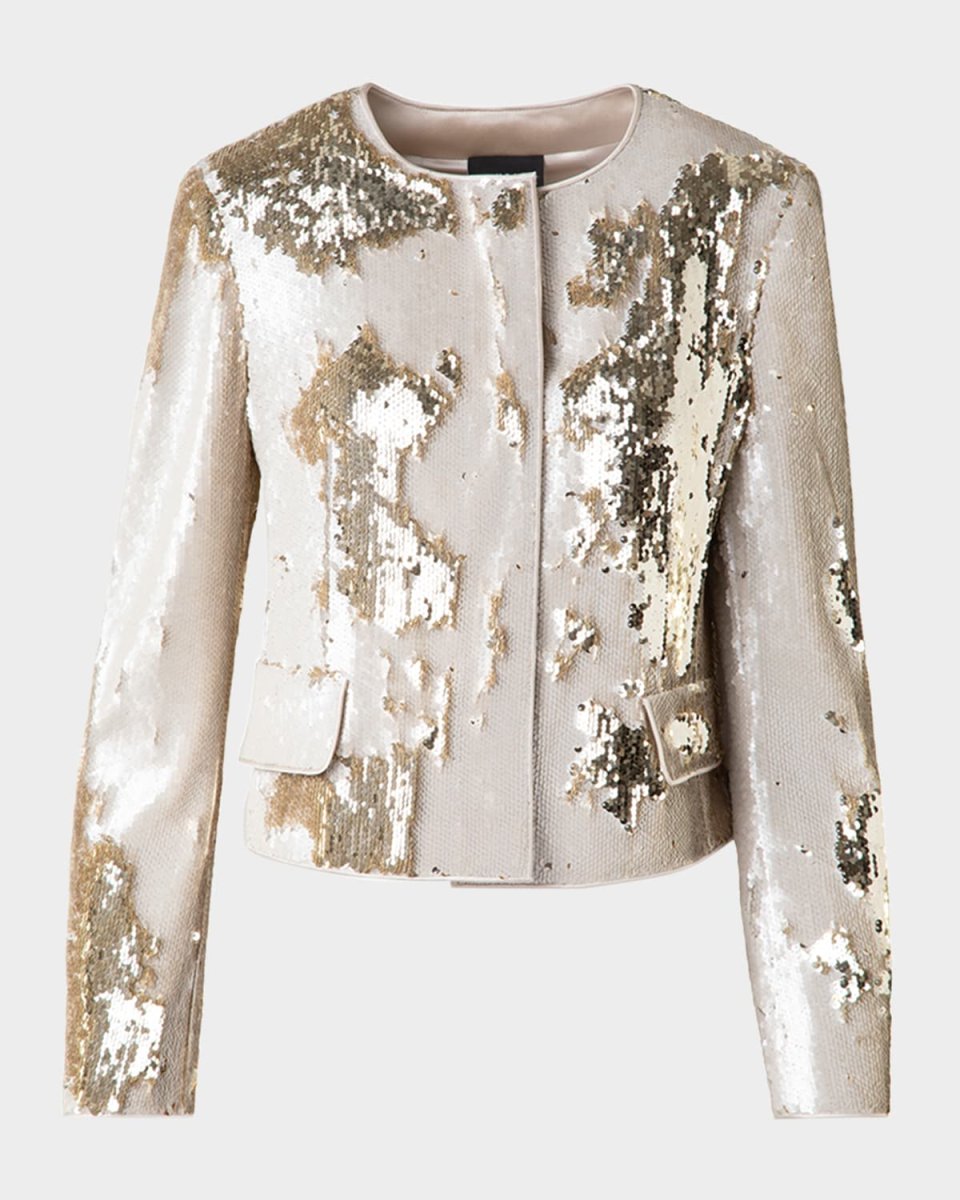Adriana Short Sequined Boxy Jacket